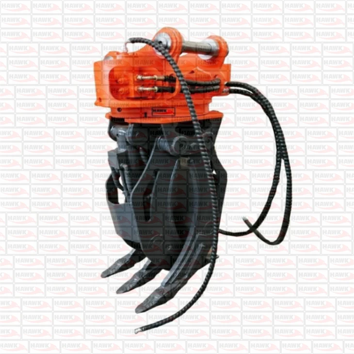 Hydraulic Steel Grapple Attachment For Excavator